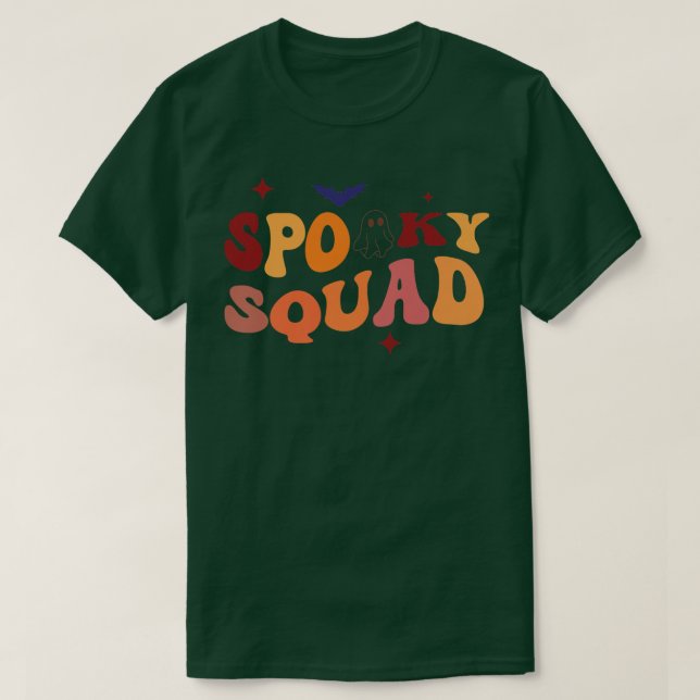Camiseta SPOOKY SQUAD Retro Groovy Cousin Crew Fantasma Flo (Frente do Design)