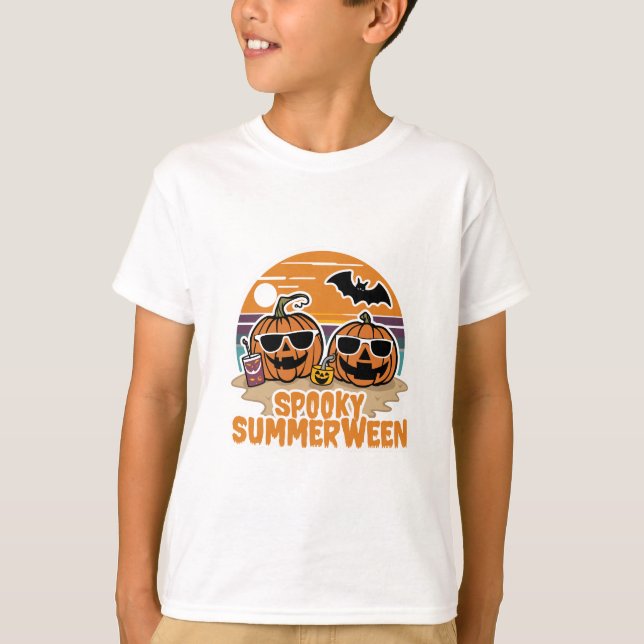Camiseta Spooky Summerenburg - abóboras na praia (Frente)