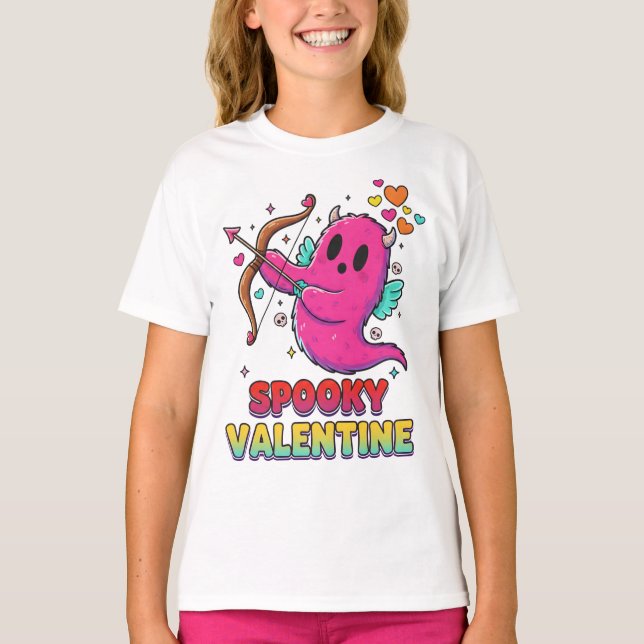 Camiseta Spooky Valentine Cupid Ghost Shirt (Frente)