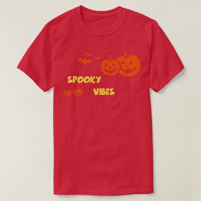 Camiseta Spooky Vibes Dia de as Bruxas engraçado Tee Scary  (Frente do Design)