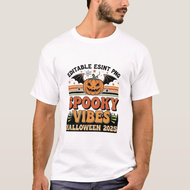 Camiseta Spooky Vibes Halloween T-Shirt 2025 (Frente)