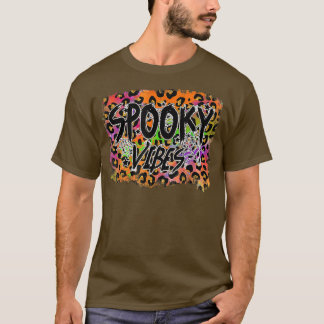 Camiseta Spooky Vibes Leopard HalloweenSpooky Tie Dye Autum
