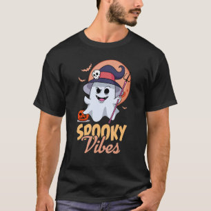 Camiseta Spooky Vibes Retro 60s Figurino de Halloween Essen