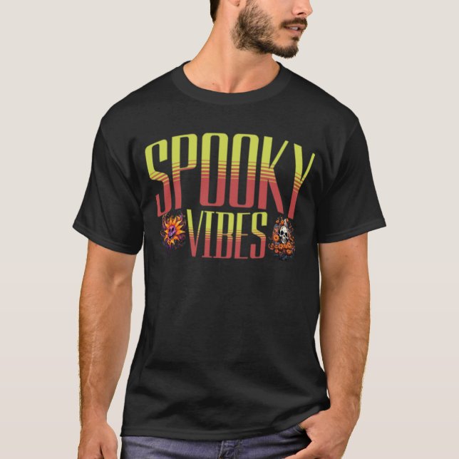 Camiseta Spooky Vibes: Tee Gráfico de Halloween (Frente)
