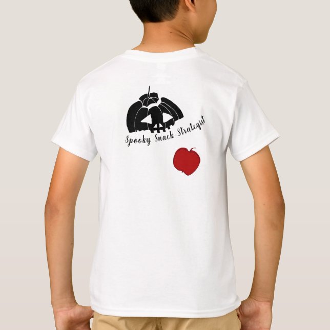 Camiseta Spooky Warm Black Silhouette Witch & Pumpkin (Verso)