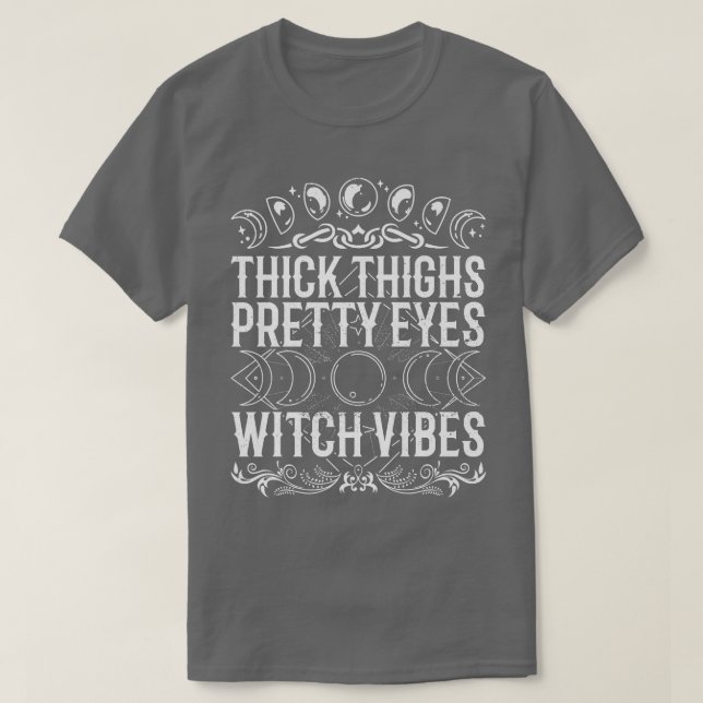 Camiseta Spooky Witchcraft Crescent Moon Blackcraft Hallowe (Frente do Design)