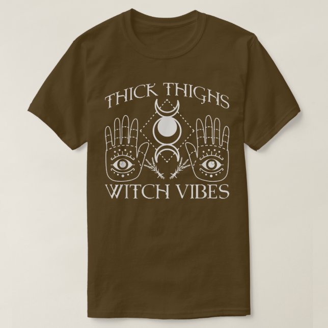 Camiseta Spooky Witchcraft Crescent Moon Blackcraft Hallowe (Frente do Design)