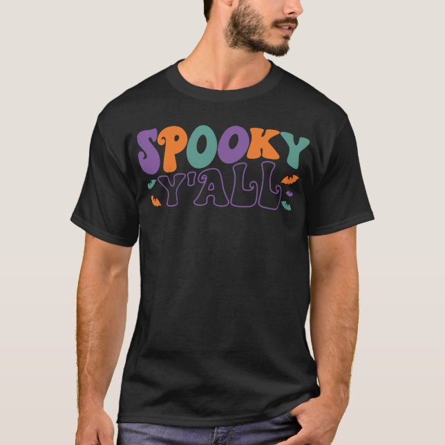 Camiseta Spooky Y'all - Dia de as Bruxas engraçado (Frente)