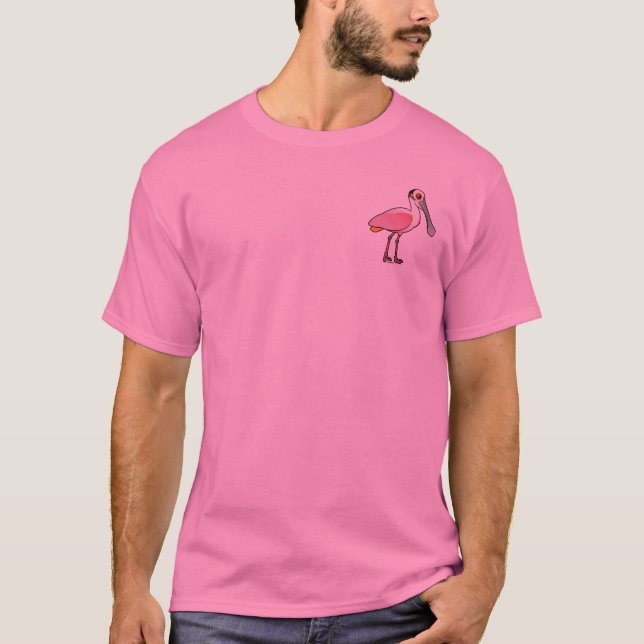 Camiseta Spoonbill róseo bonito (Frente)