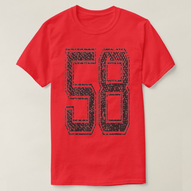 Camiseta Sports TeamNumber 58Year 1958Midnight Black  (Frente do Design)