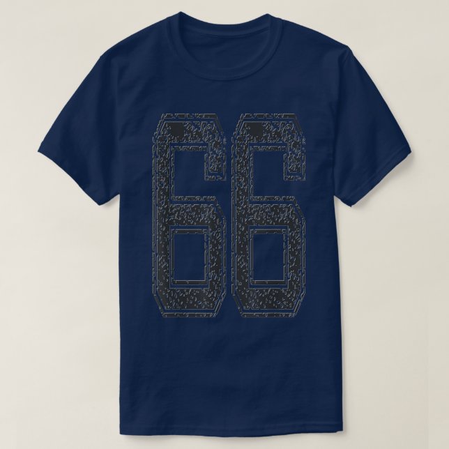 Camiseta Sports TeamNumber 66Year 1966Midnight Black  (Frente do Design)