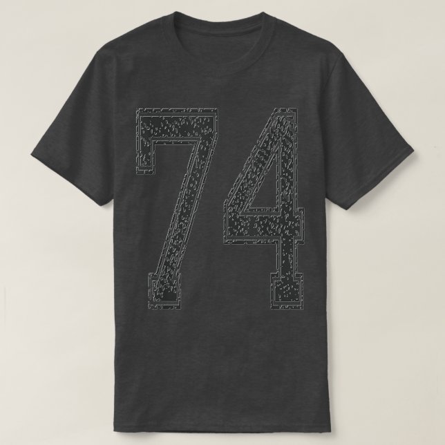 Camiseta Sports TeamNumber 74Year 1974Midnight Black  (Frente do Design)
