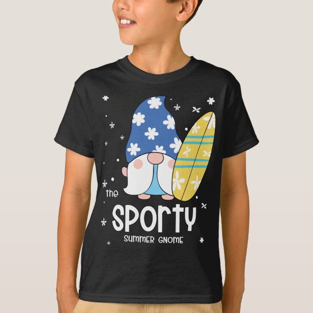 Camiseta Sporty Gnomo Engraçado, Jogo De Verão Para Família (Frente)