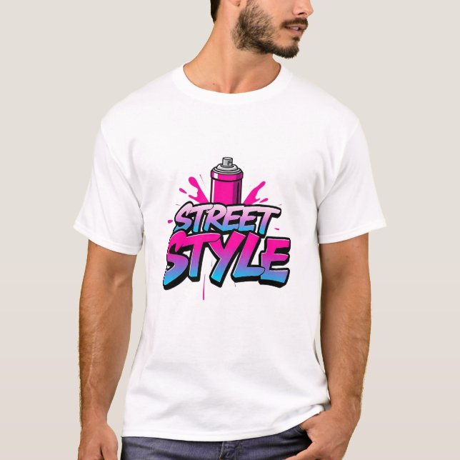 Camiseta Spray Can Grafite Tee - Estilo da Rua Retro (Frente)