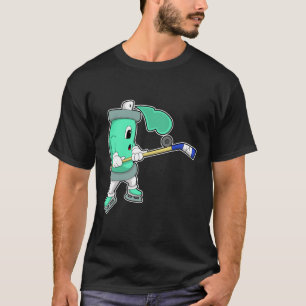 Camiseta spray de gelo no hóquei de gelo com bastão de h