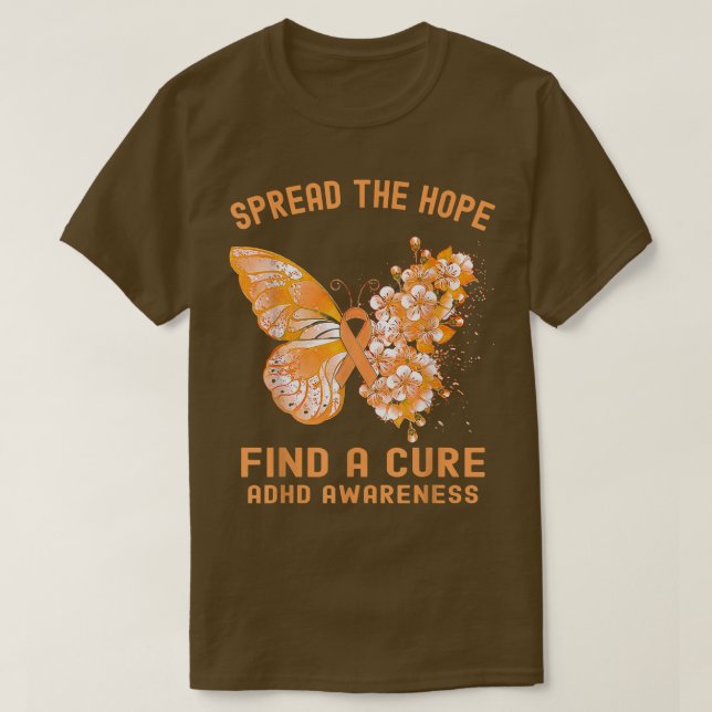 Camiseta Spread The Hope Find A Cure ADHD Awareness  (Frente do Design)
