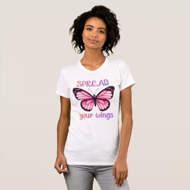 Camiseta Spread Your Wings – Inspirational Butterfly  (Frente Completa)