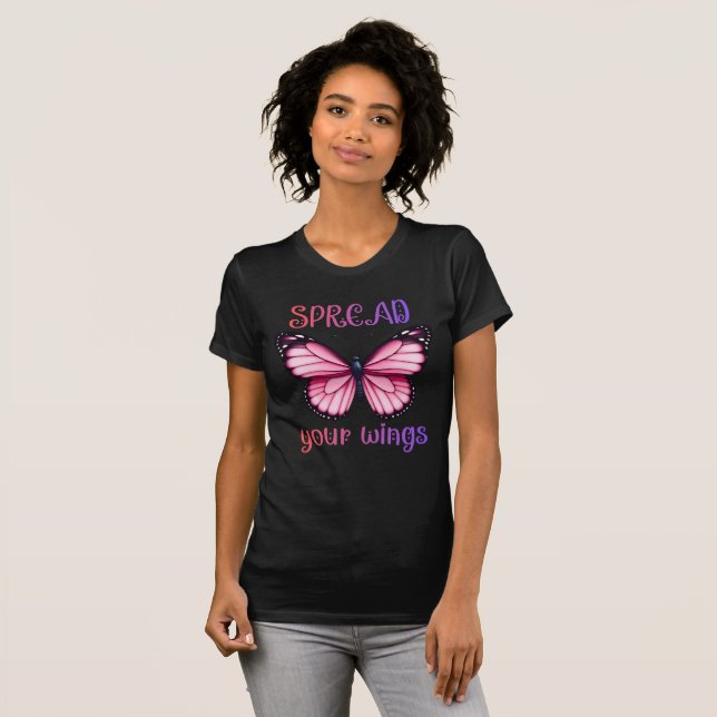 Camiseta Spread Your Wings – Inspirational Butterfly  (Frente Completa)