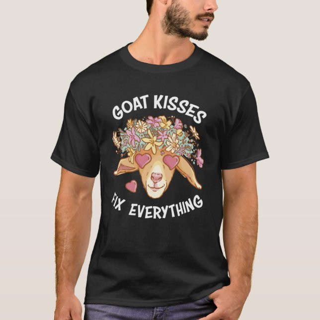 Camiseta Spreading Love and Laughter Our Goat Kisses Fix Ev (Frente)
