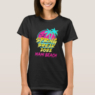 Camiseta Spring Break 2022 Retro 80s 90s Família Miami Beac