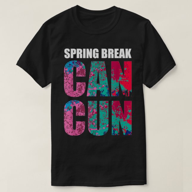 Camiseta Spring Break Cancun Beach Wear Souvenir  (Frente do Design)