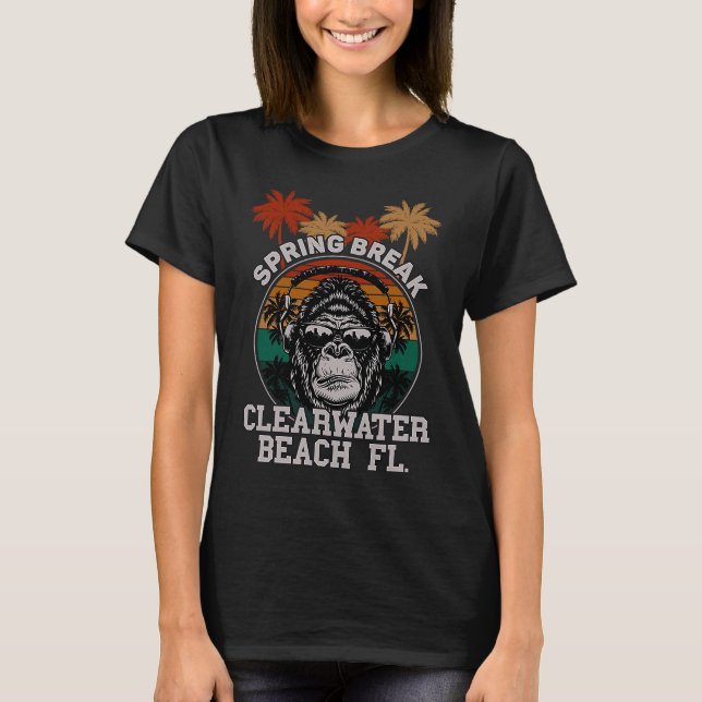 Camiseta Spring Break Clearwater Beach Fl Gorilla Headphone (Frente)
