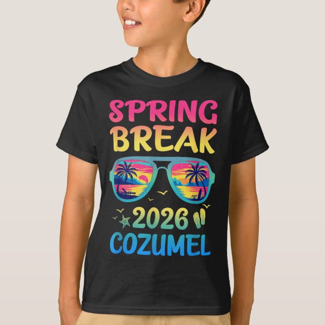 Camiseta Spring Break Cozumel 2026 Vacation Trip Sungles  (Frente)