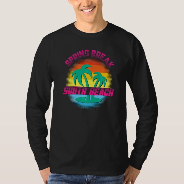 Camiseta Spring Break South Beach Sunset Vintage Combinação (Frente)