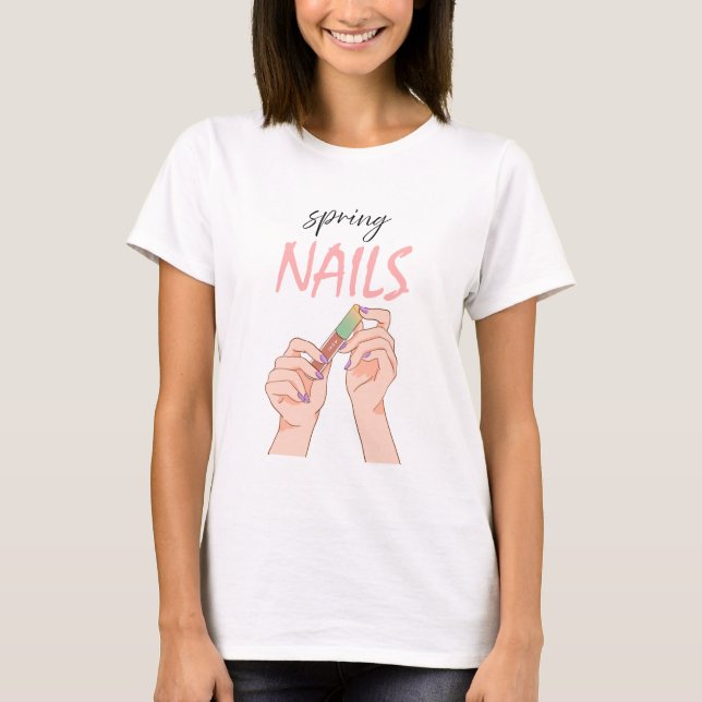 Camiseta Spring Nails – Glossy Style (Frente)