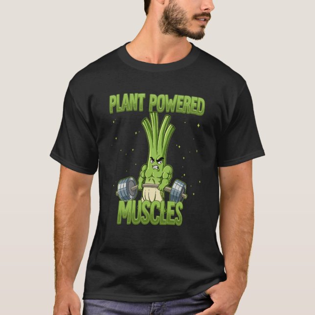 Camiseta Spring Onion Gym Weight Training Plant Powered Mus (Frente)