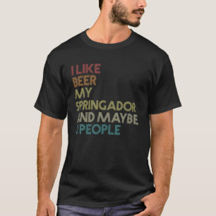Camiseta Springador Dog Owner Beer Lover Cita Engraçado Vi
