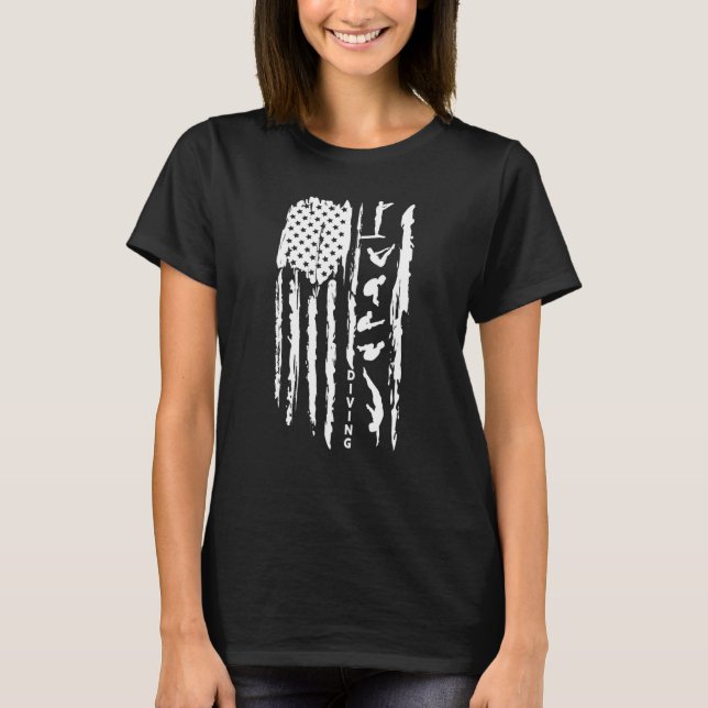 Camiseta Springboard & Platform diving American flag aquati (Frente)