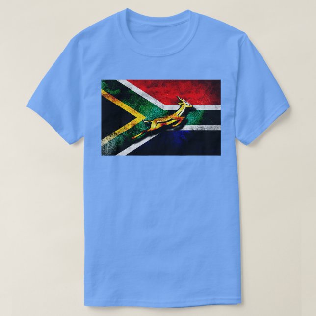 Camiseta Springbok Bokke Bandeira Sul-Africana Vintage Rugb (Frente do Design)