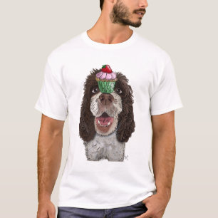 Camiseta Springer Spaniel com Cupcake