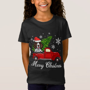 Camiseta Springer Spaniel Dog Andando Red Truck Chri