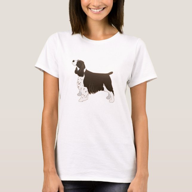 Camiseta Springer Spaniel Dog Básico Silhouette Brown (Frente)
