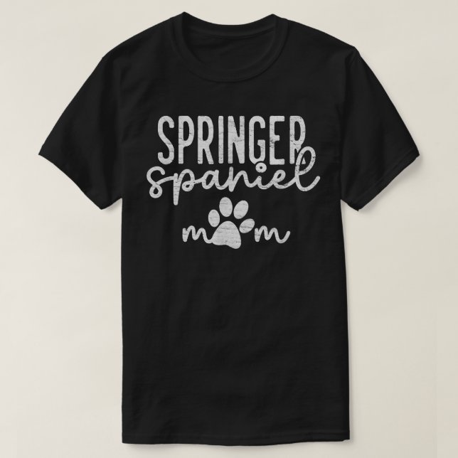Camiseta Springer Spaniel Paw Mãe  (Frente do Design)