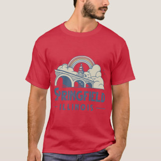 Camiseta Springfield Illinois Capitol Buidling Rainbow Scoo