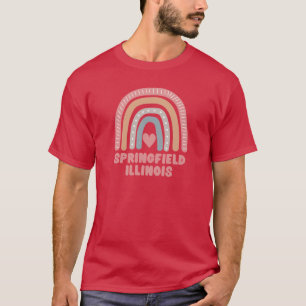 Camiseta Springfield Illinois Fofo Boho Arco-íris