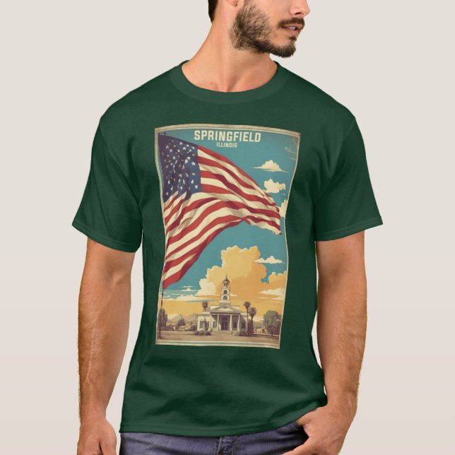 Camiseta Springfield Illinois USA Vintageravelourism friend (Frente)