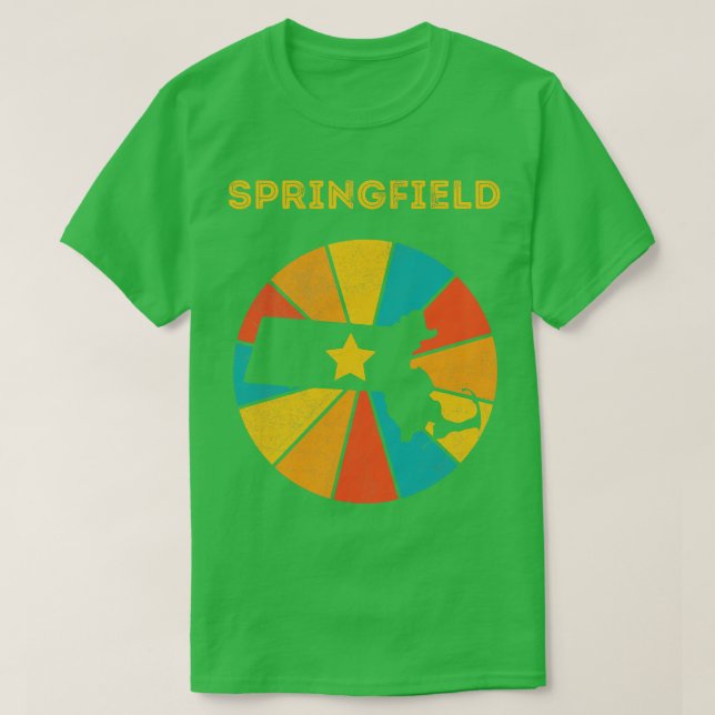 Camiseta Springfield Massachusetts Vintage - Alma Afetada (Frente do Design)