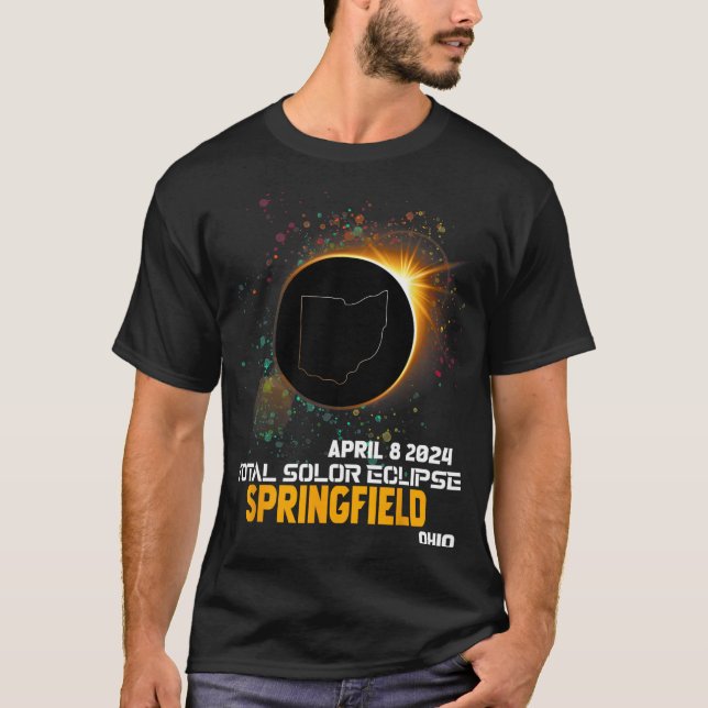 Camiseta Springfield Ohio Total Solar Eclipse 2024 1 (Frente)