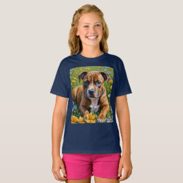 Camiseta Springtime Staffordshire Bull Terrier Puppy,