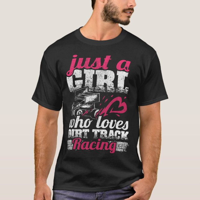 Camiseta Sprint Car Lover Apenas Uma Menina Que Ama A Faixa (Frente)