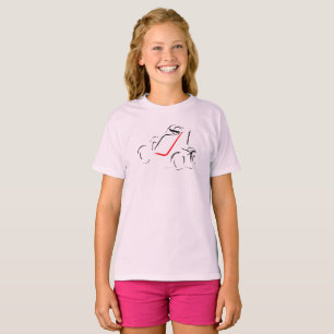 Camiseta Sprintcar 01 Preto e Vermelho sobre Rosa Pálido