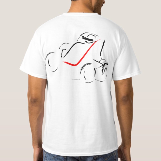 Camiseta Sprintcar 01 Preto e Vermelho Verso (Verso)