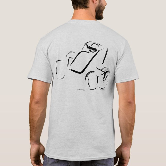 Camiseta Sprintcar 01 Preto sobre Cinza Claro (Verso)