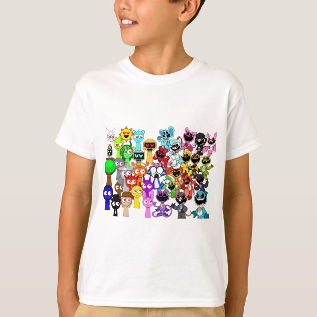 Camiseta Sprunki Amor! | Simon Oren Funbot Pinki Wenda  (Frente)