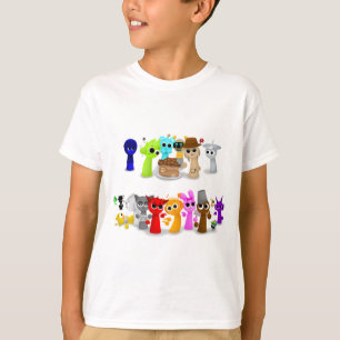 Camiseta Sprunki Sprunky Simon Oren Funbot Pinki Wend em 3D