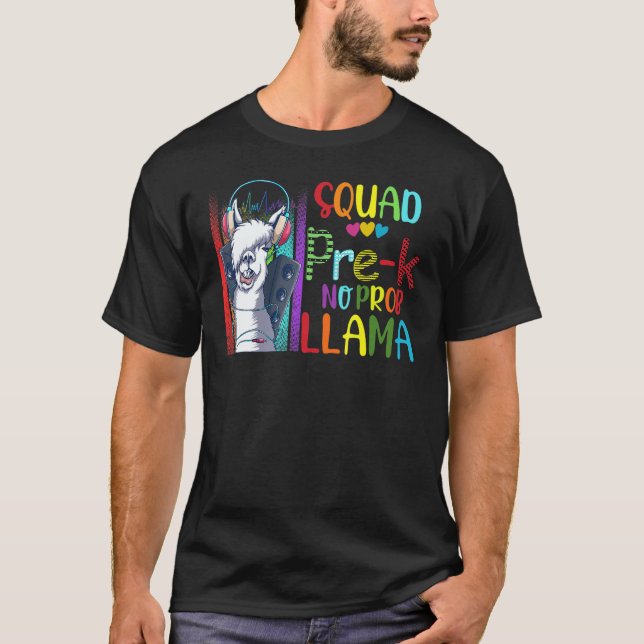 Camiseta Squad Pre K Teacher Back To School No Prob Llama G (Frente)
